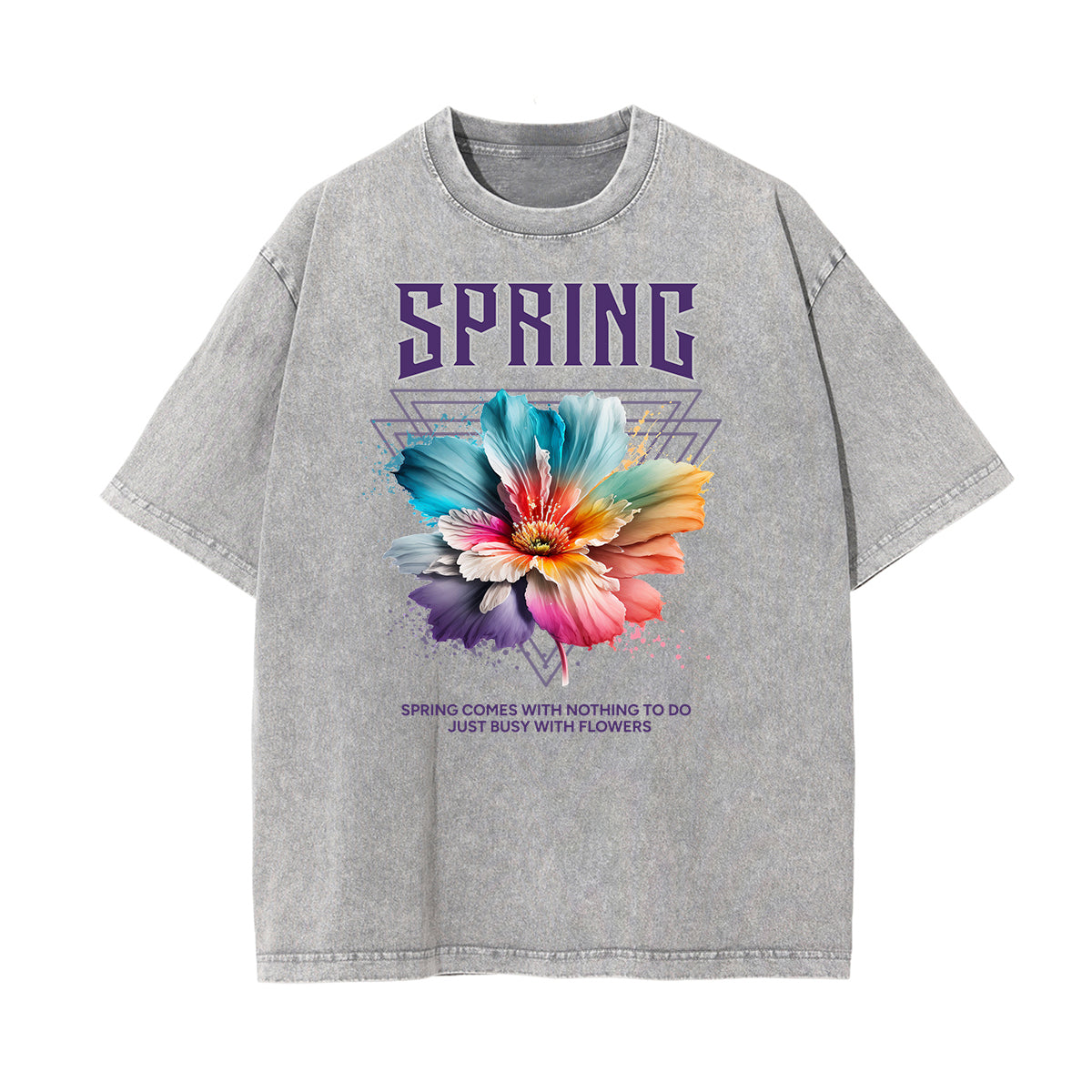 Washed Cotton Blossom Pattern Tee