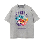 Washed Cotton Blossom Pattern Tee