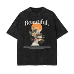 Washed Faded Blossom Pattern Tee