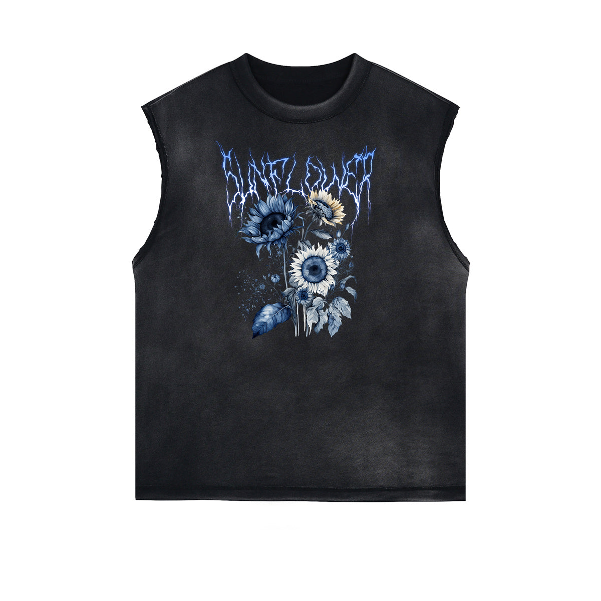 Frayed Edge Blossom Graphic Muscle Tank