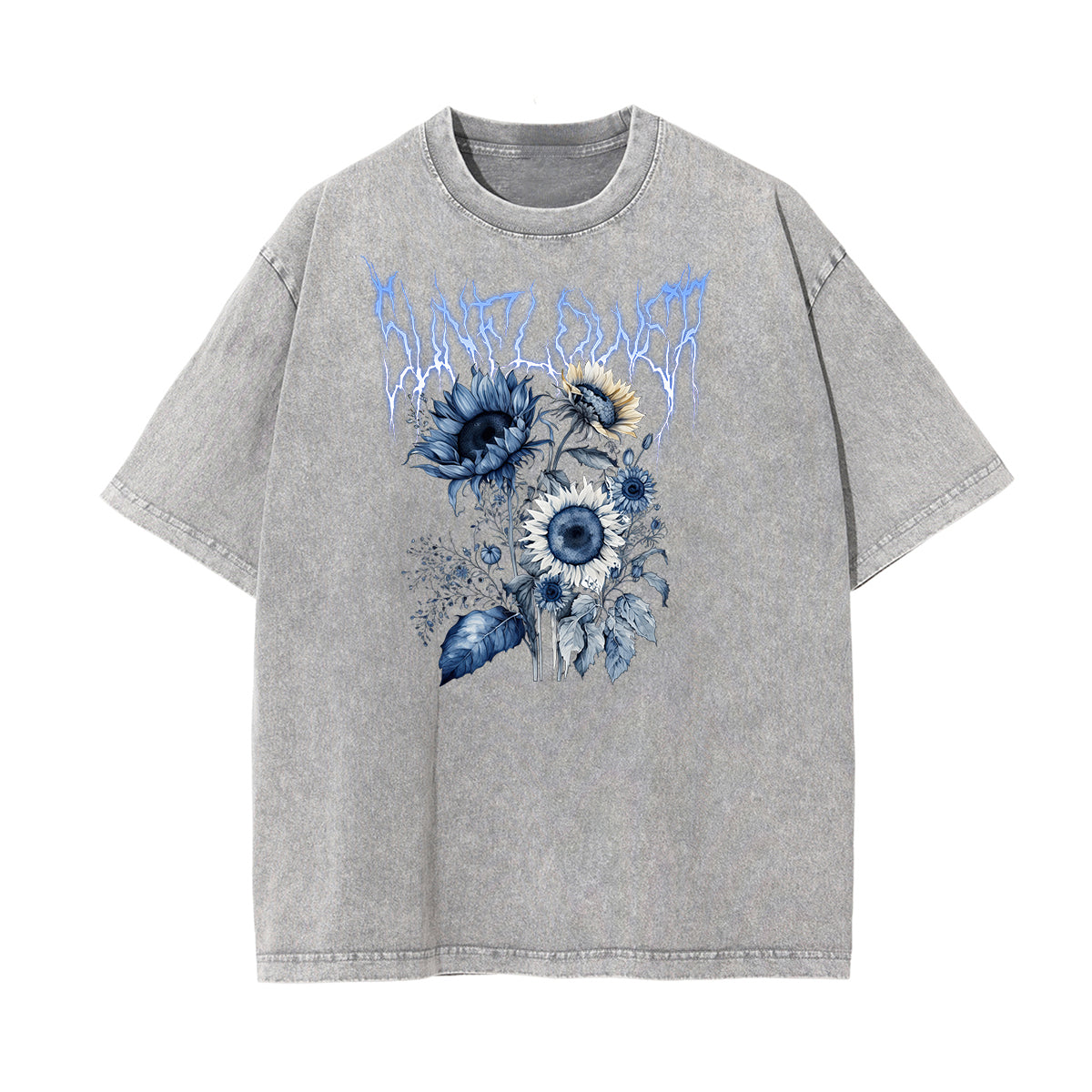 Washed Cotton Blossom Pattern Tee