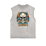 Distressed Sleeveless Blossom Graphic Tee