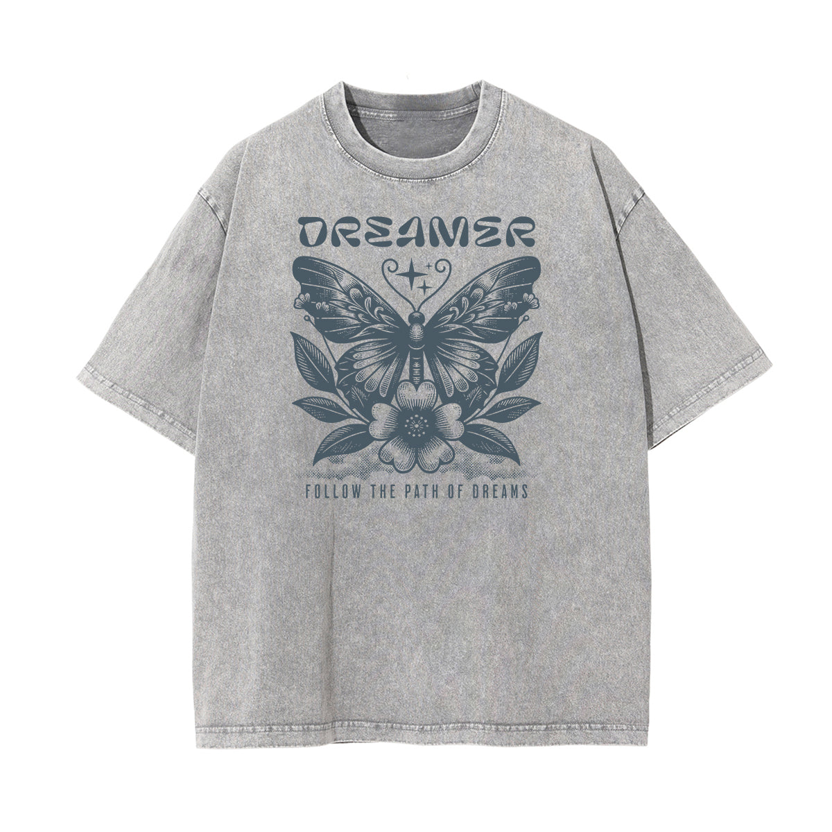 Washed Cotton Blossom Pattern Tee
