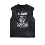 Frayed Edge Blossom Graphic Muscle Tank