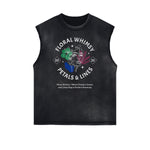 Frayed Edge Blossom Graphic Muscle Tank