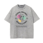 Washed Cotton Blossom Pattern Tee