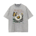 Washed Cotton Blossom Pattern Tee