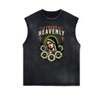 Frayed Edge Blossom Graphic Muscle Tank