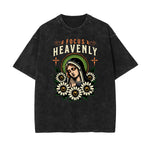 Washed Faded Blossom Pattern Tee