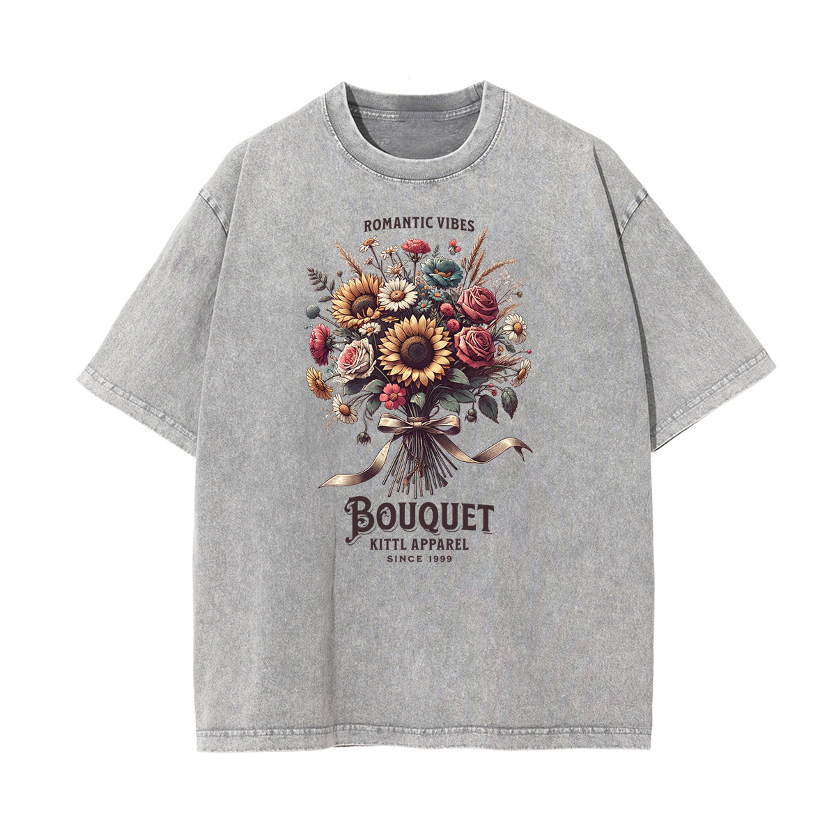 Washed Cotton Blossom Pattern Tee