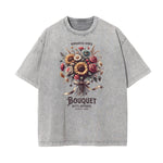 Washed Cotton Blossom Pattern Tee