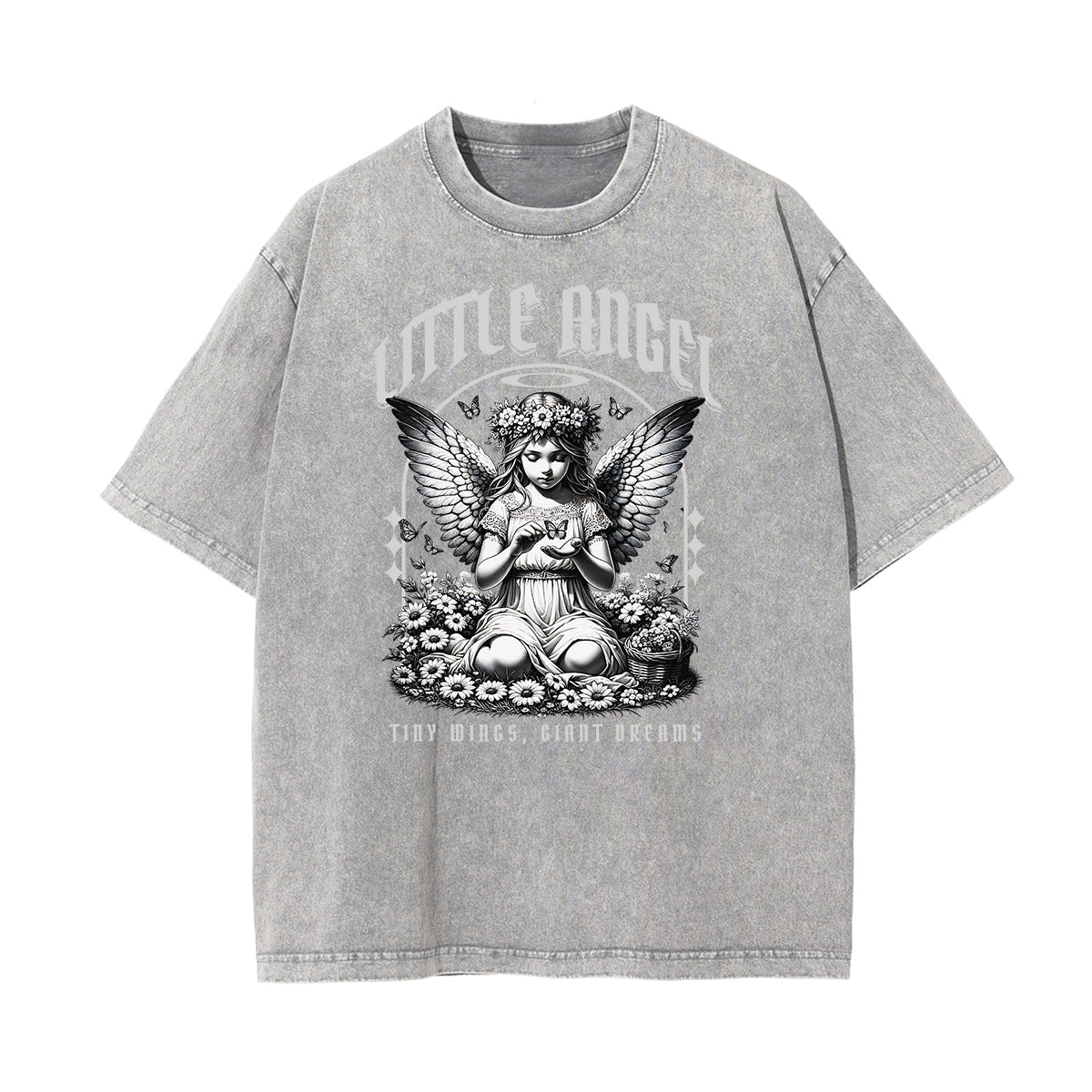 Washed Cotton Blossom Pattern Tee