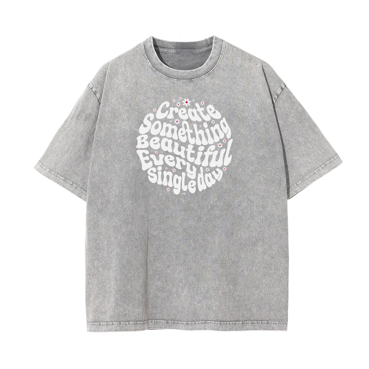 Washed Cotton Blossom Pattern Tee