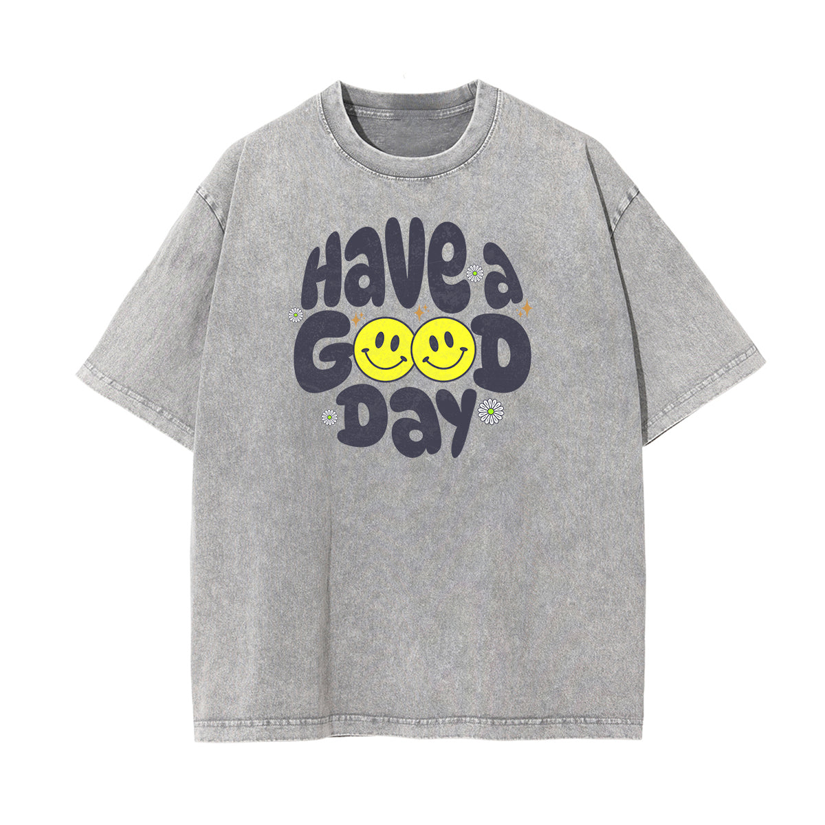 Washed Cotton Blossom Pattern Tee