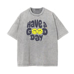 Washed Cotton Blossom Pattern Tee