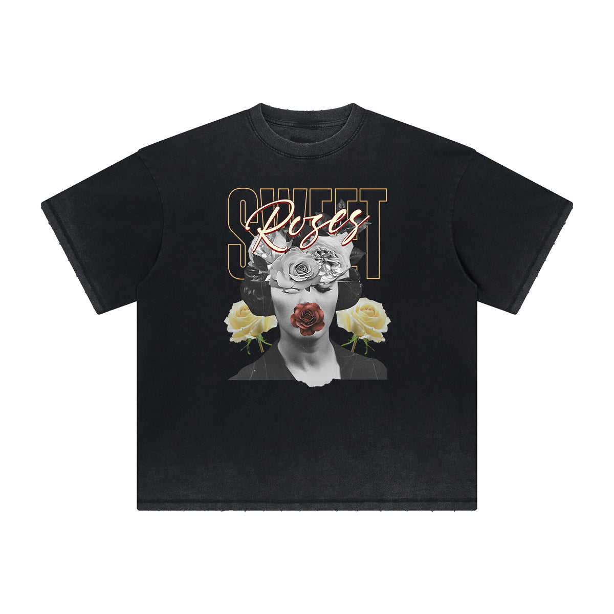 Abstract Artistic Thick Faded Pattern Tee