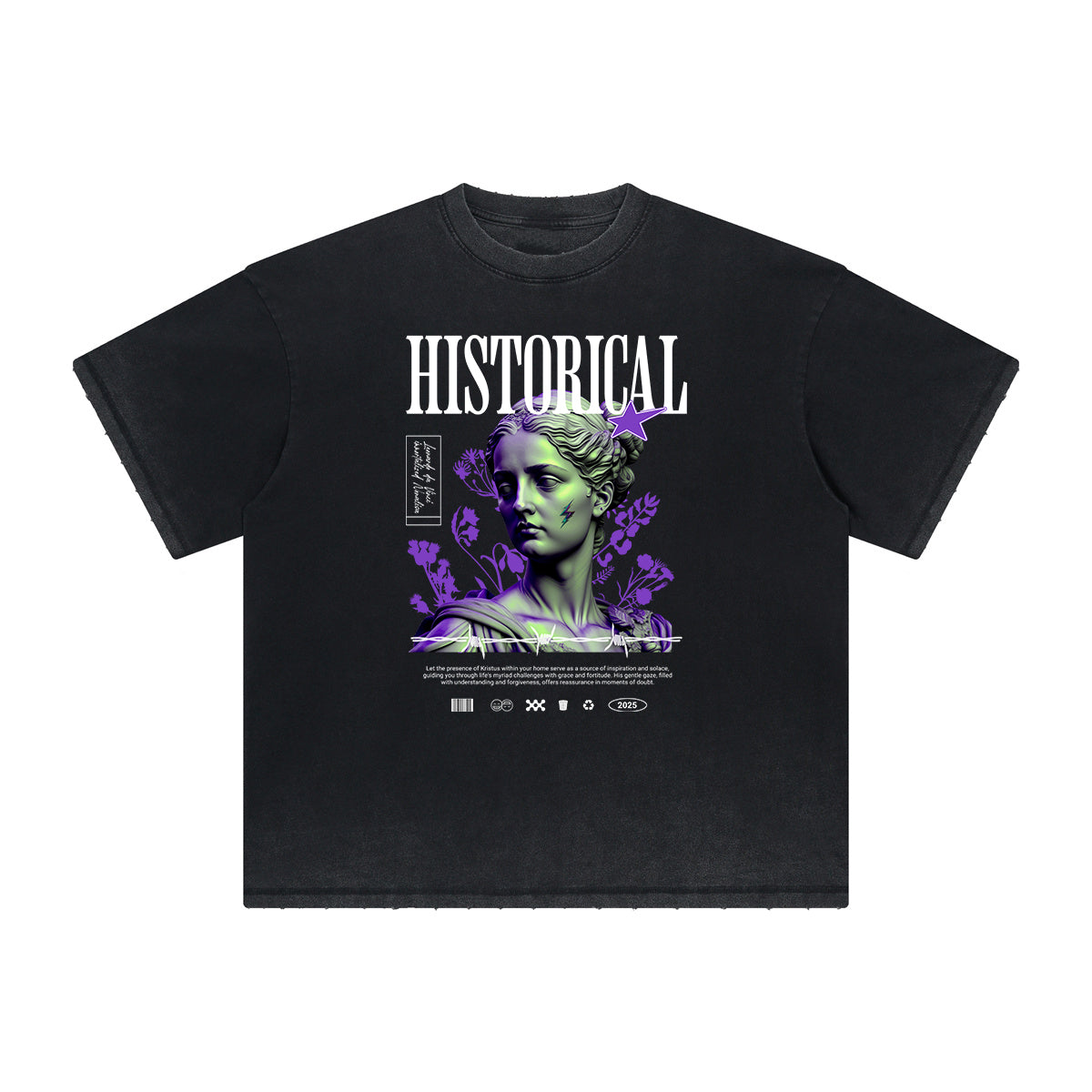 Abstract Artistic Thick Faded Pattern Tee