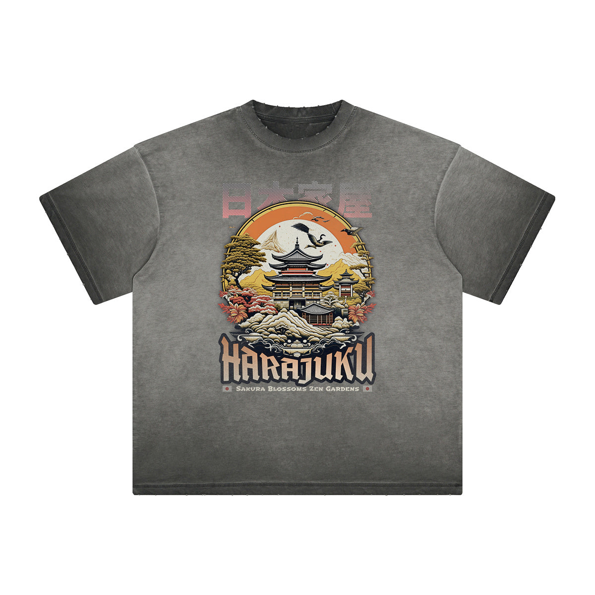 Distressed Faded Japanese Ukiyo Graphic Tee