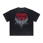 Vintage Frayed Gothic Style Pattern Tee