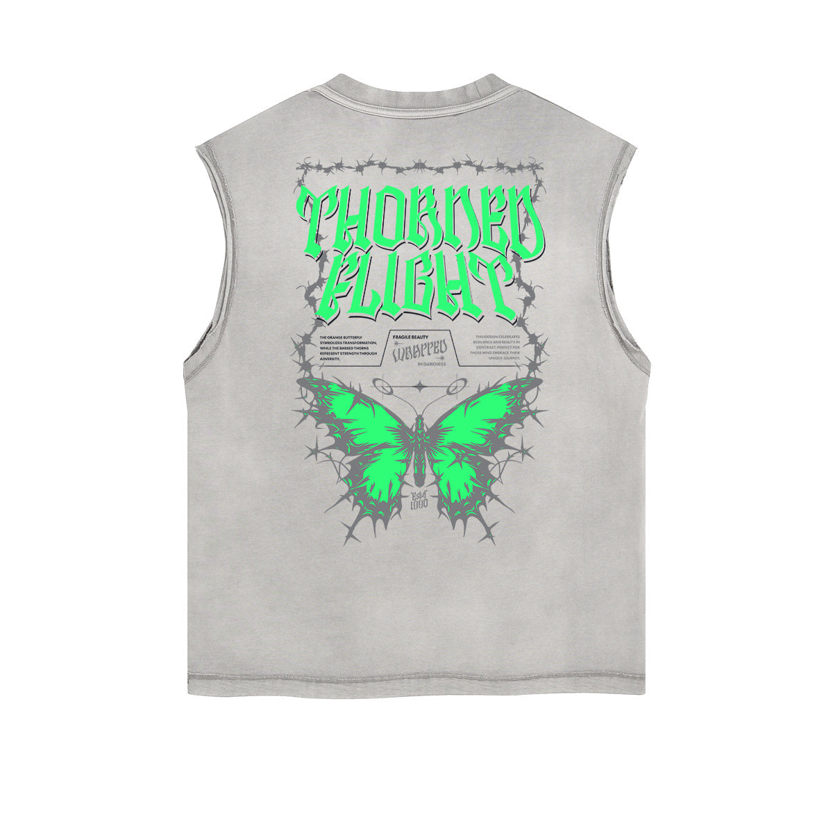 Sleeveless Gothic Style Pattern Tee