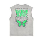 Sleeveless Gothic Style Pattern Tee