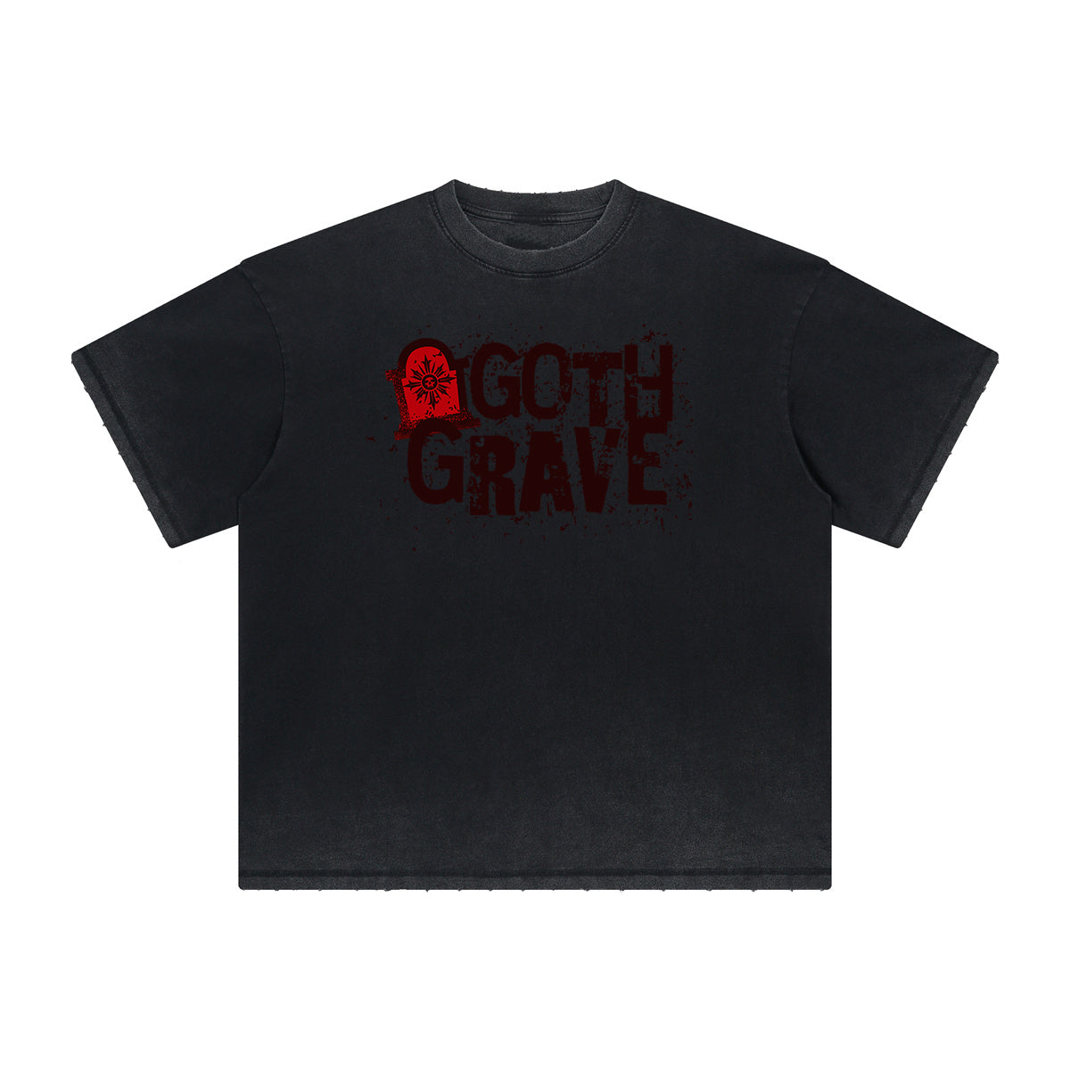 Vintage Frayed Gothic Style Pattern Tee
