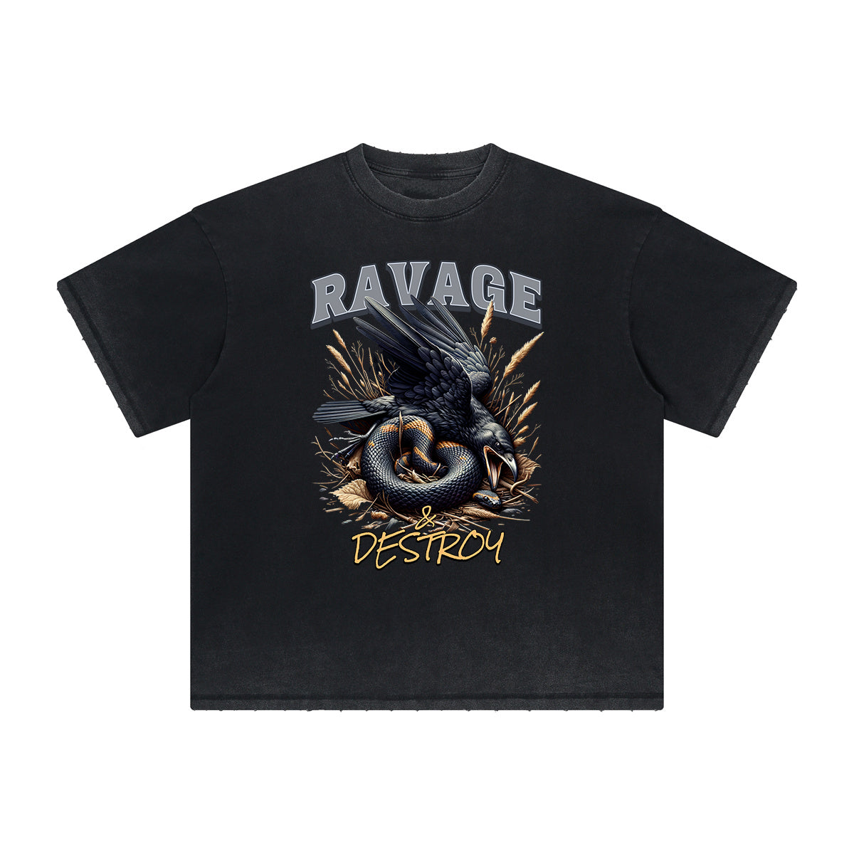 Vintage Frayed Gothic Style Pattern Tee