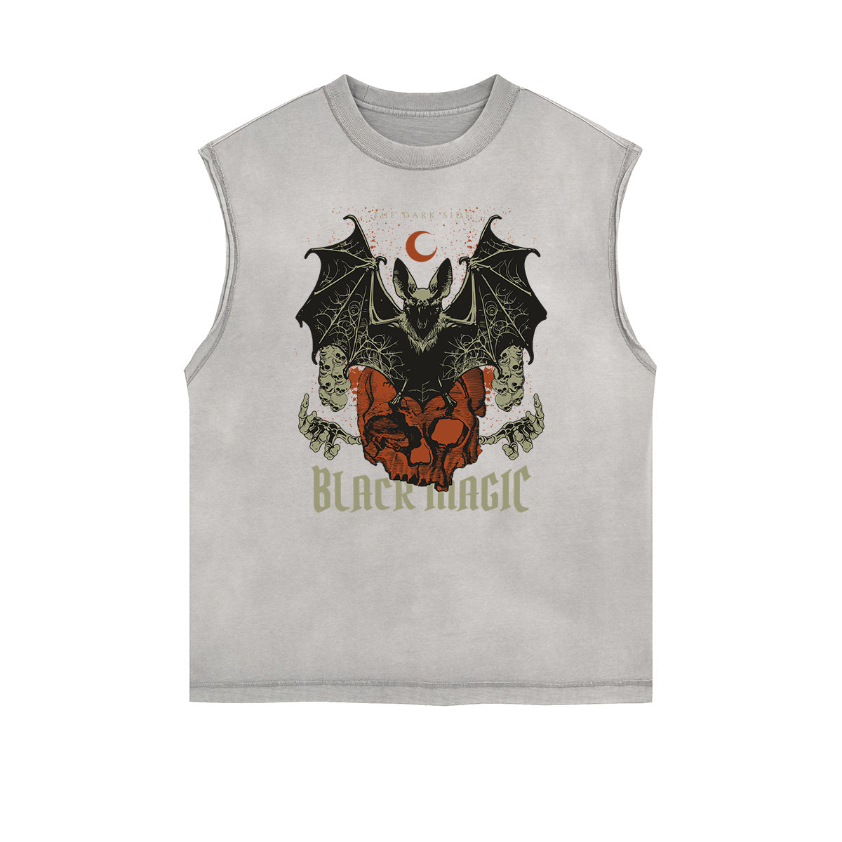 Sleeveless Gothic Style Pattern Tee