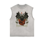 Sleeveless Gothic Style Pattern Tee
