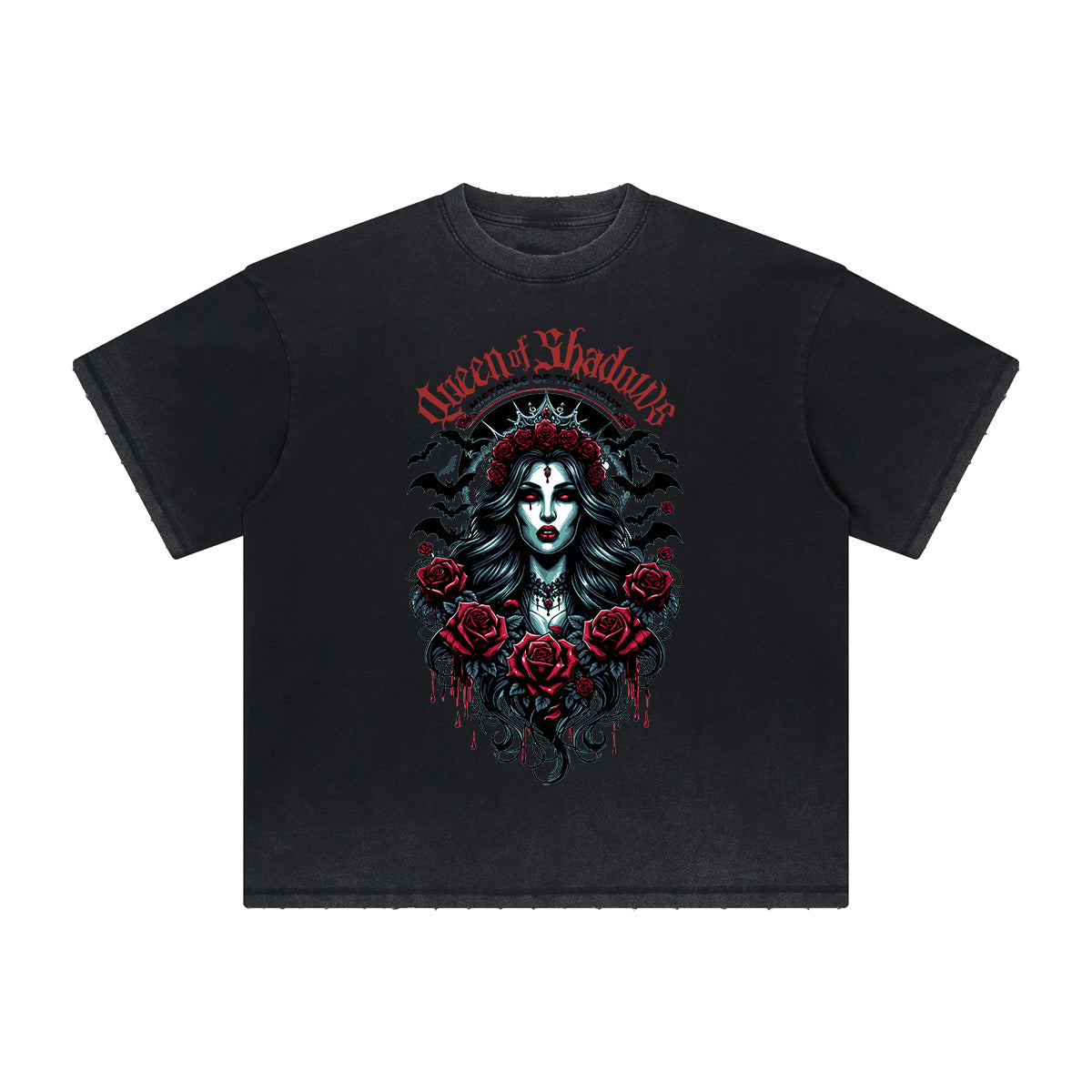 Vintage Frayed Gothic Style Pattern Tee