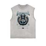 Sleeveless Gothic Style Pattern Tee