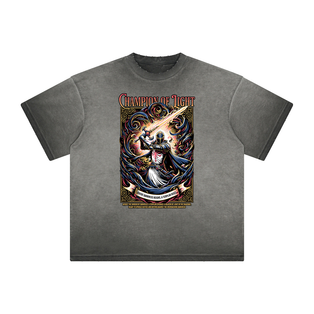 Vintage Frayed Crusades Pattern Tee