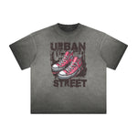 Vintage Frayed Street Fashion Pattern Tee