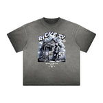 Vintage Frayed Street Fashion Pattern Tee