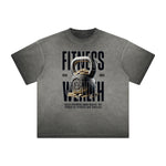 Vintage Frayed Fitness Pattern Tee