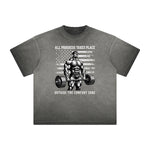 Vintage Frayed Fitness Pattern Tee