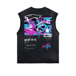 Frayed Edge Graffiti Style Graphic Tank