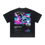 Thick Faded Graffiti Style Graphic Tee