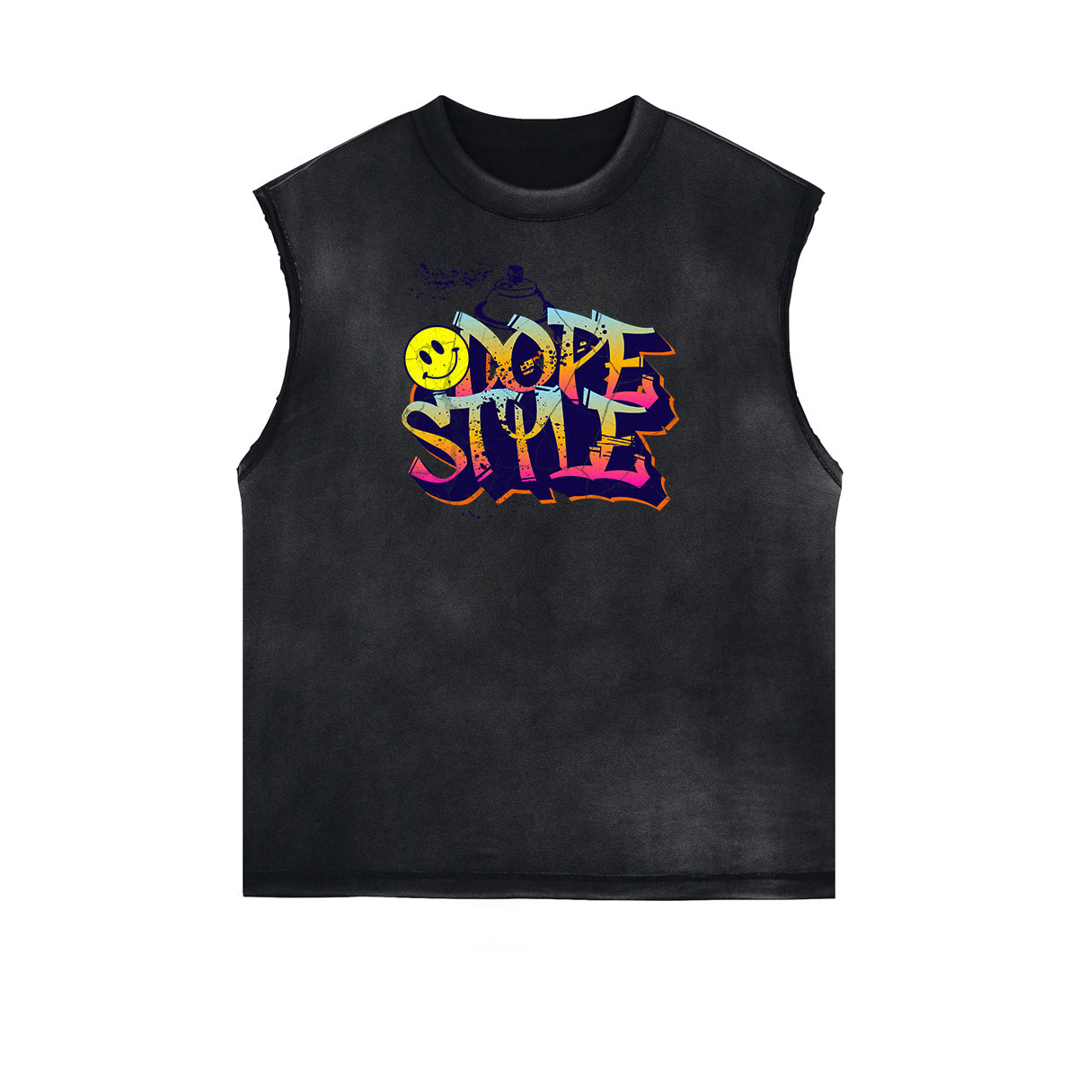 Frayed Edge Graffiti Style Graphic Tank