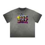 Vintage Frayed Graffiti Style Pattern Tee