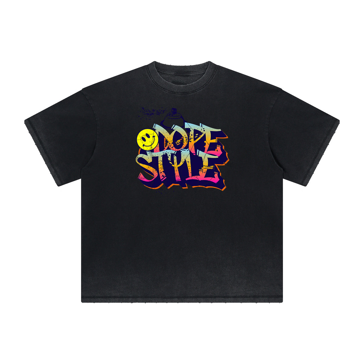 Thick Faded Graffiti Style Graphic Tee