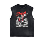 Frayed Edge Graffiti Style Graphic Tank
