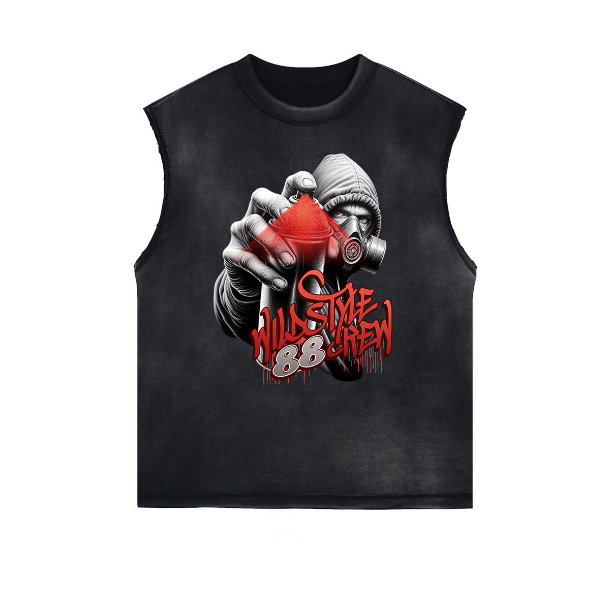 Frayed Edge Graffiti Style Graphic Tank