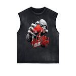 Frayed Edge Graffiti Style Graphic Tank