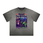 Vintage Frayed Graffiti Style Pattern Tee