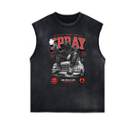 Frayed Edge Graffiti Style Graphic Tank