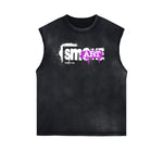 Frayed Edge Graffiti Style Graphic Tank