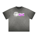 Vintage Frayed Graffiti Style Pattern Tee