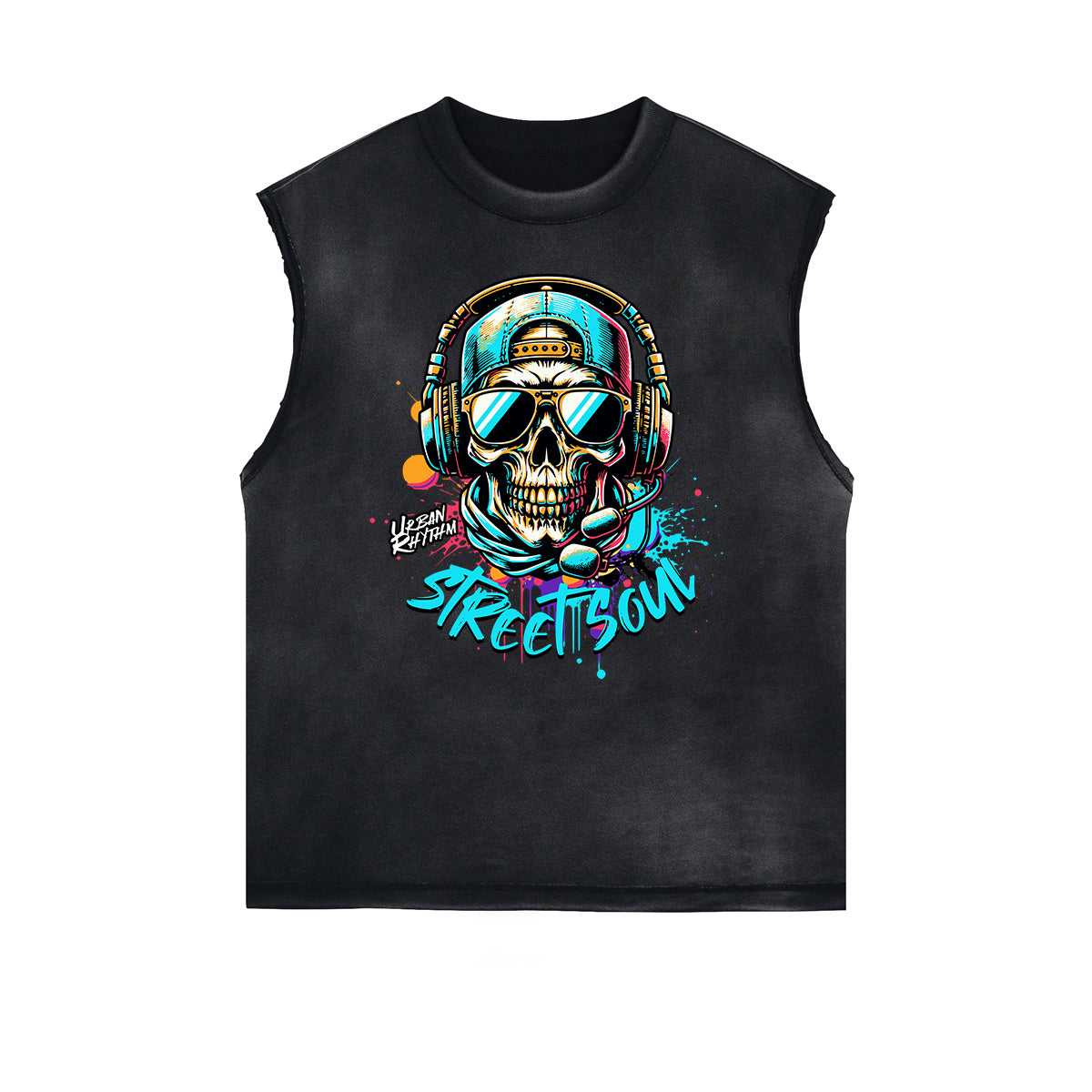 Frayed Edge Graffiti Style Graphic Tank