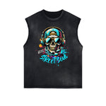 Frayed Edge Graffiti Style Graphic Tank